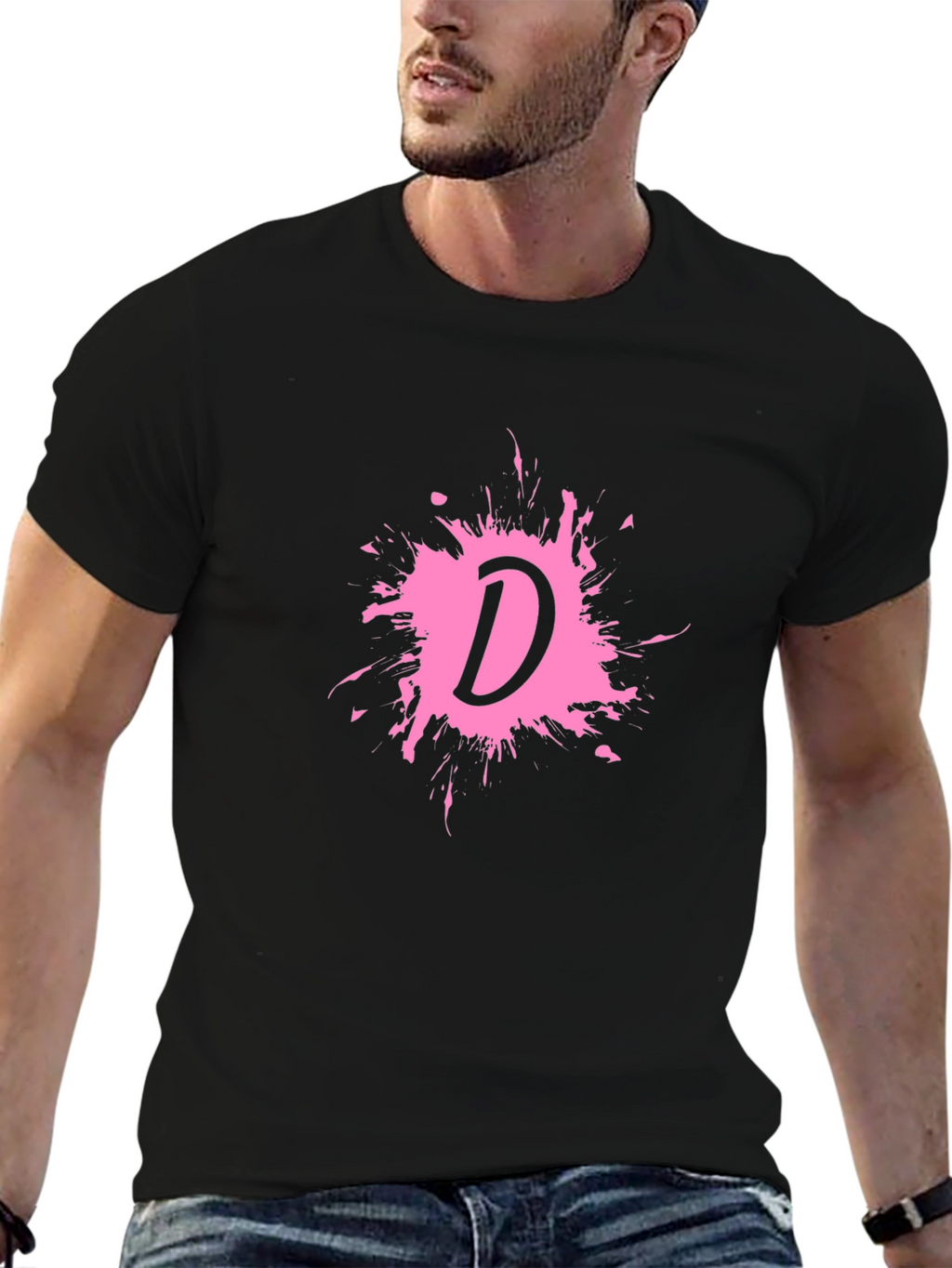 Letter D Splatter Graphic T-Shirt