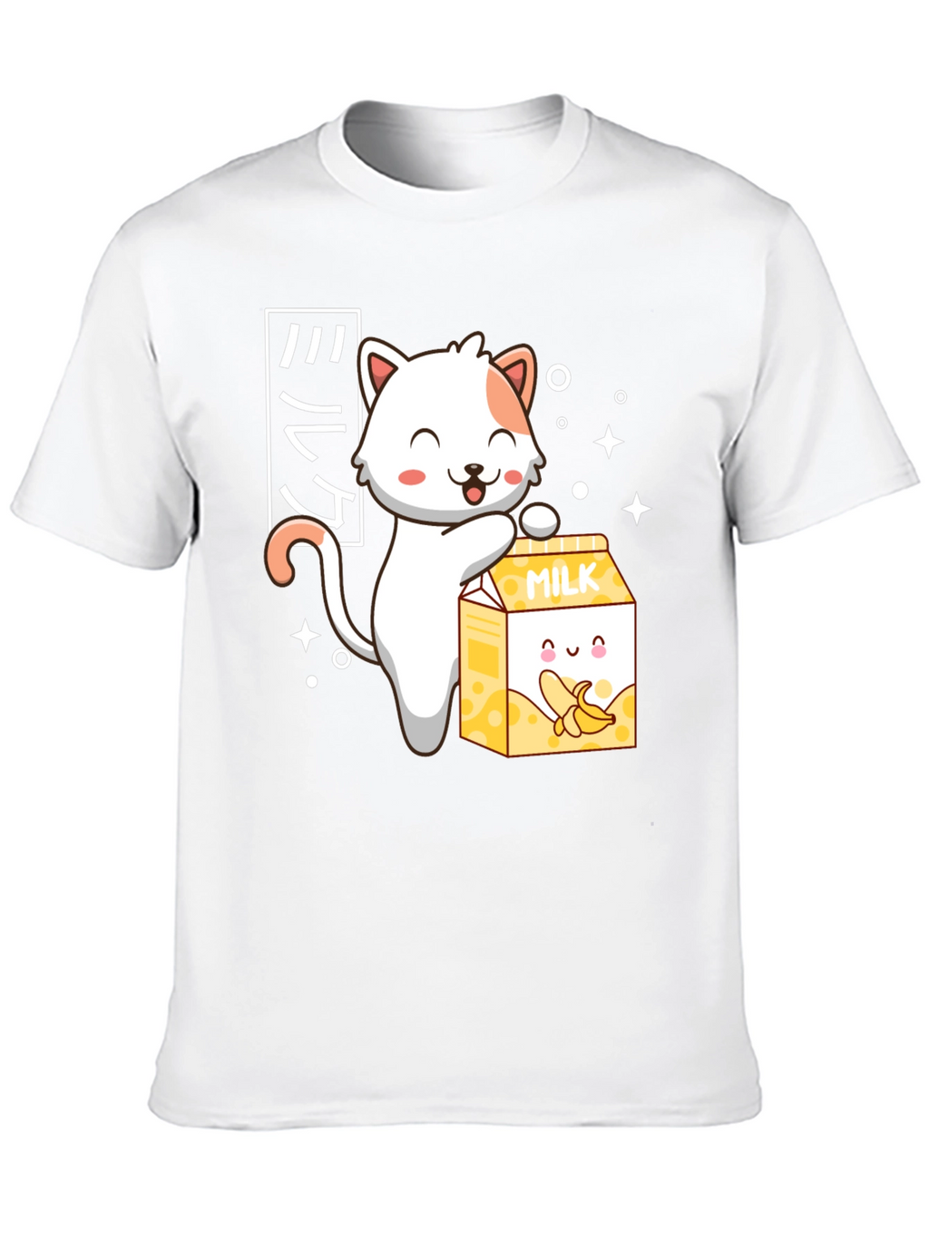 Cute Anime Cat & Banana Milk T-Shirt