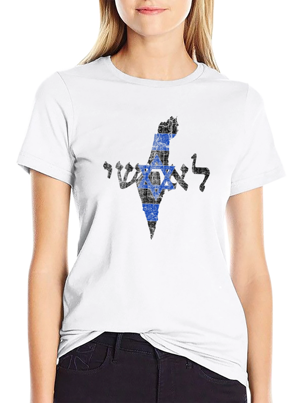 Israel Map David Star T-Shirt Thin Blue Line