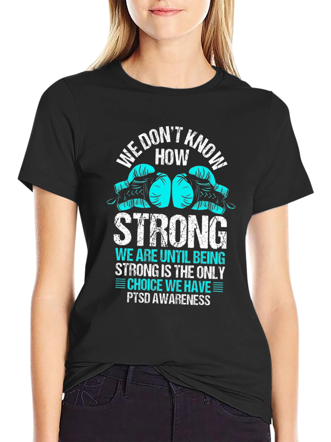 PTSD Awareness Strong Boxing Glove Graphic T-Shirt