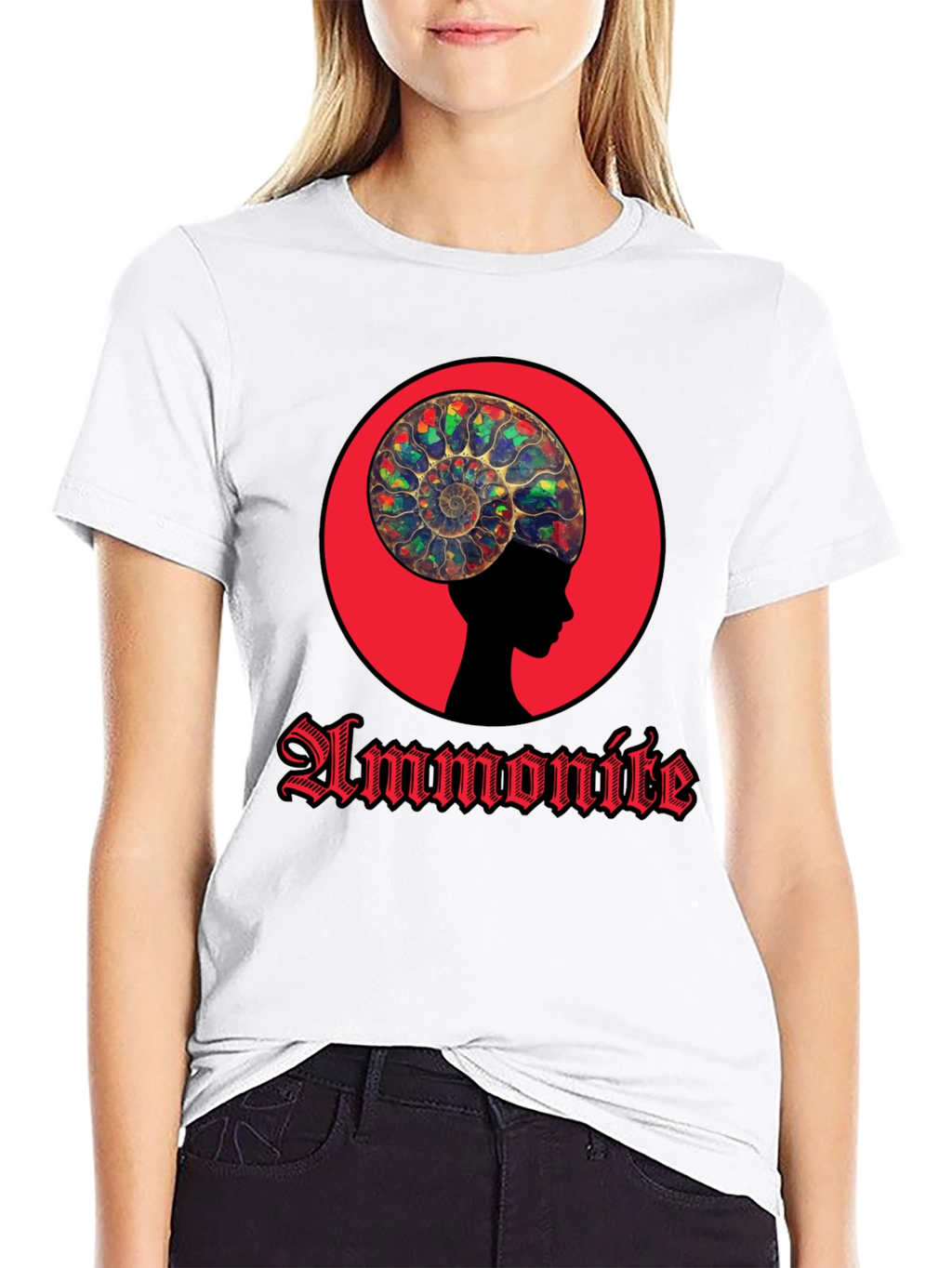 Ammonite Head Black T-Shirt - Stylish Graphic Tee