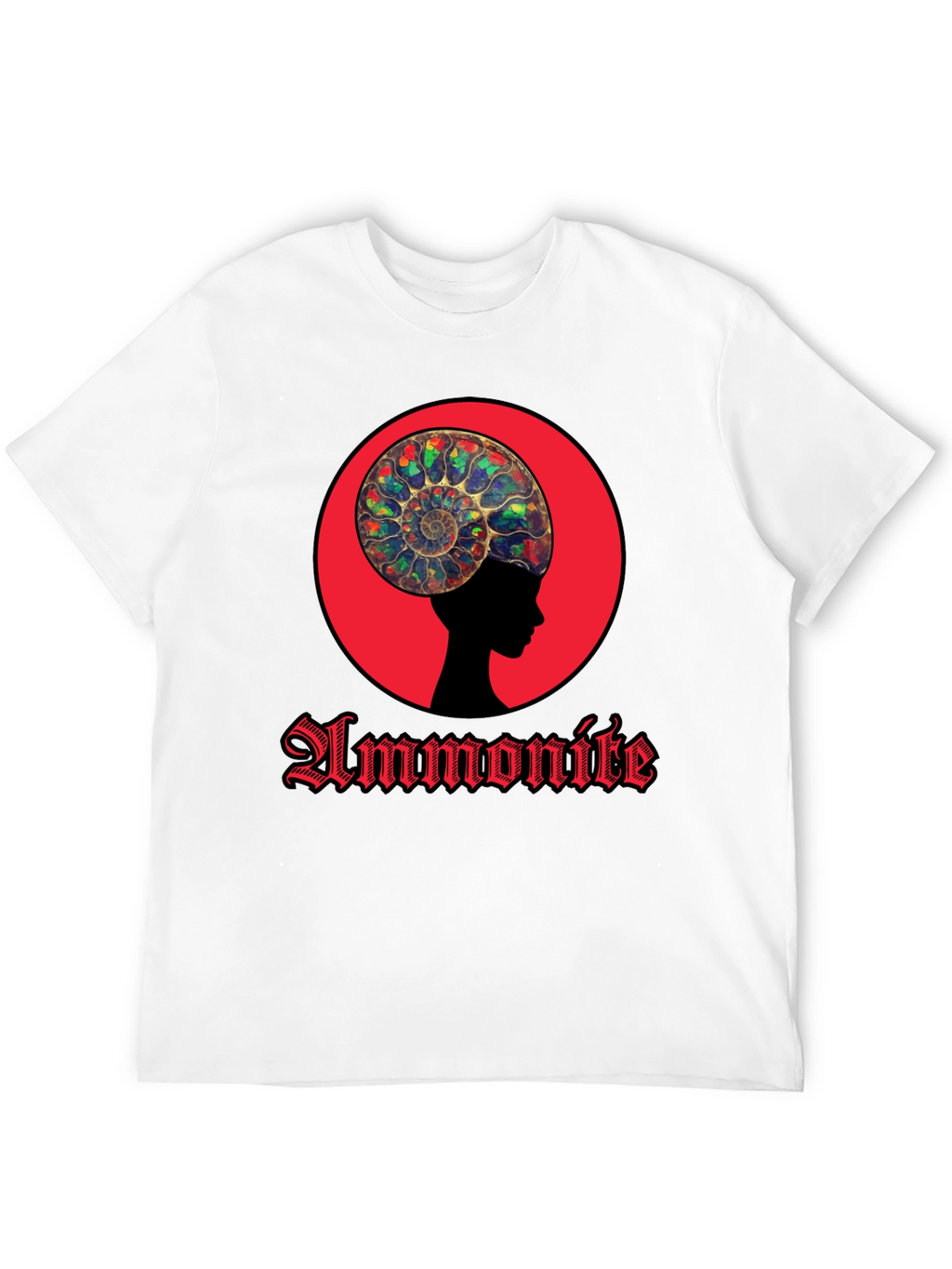 Ammonite Head Black T-Shirt - Stylish Graphic Tee