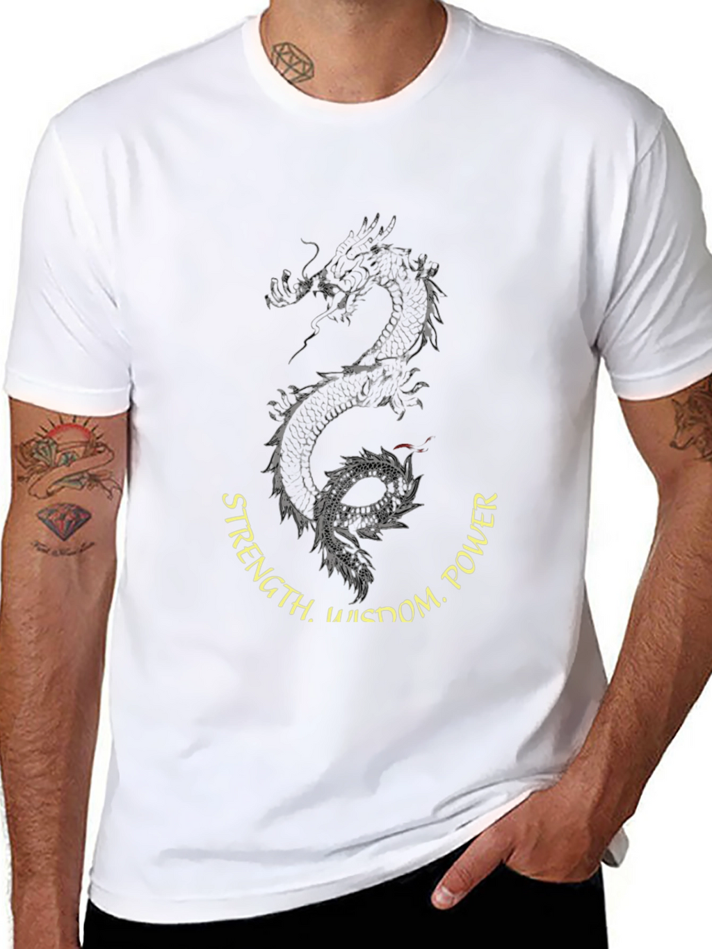 Dragon Wisdom Power Mens Graphic Tee