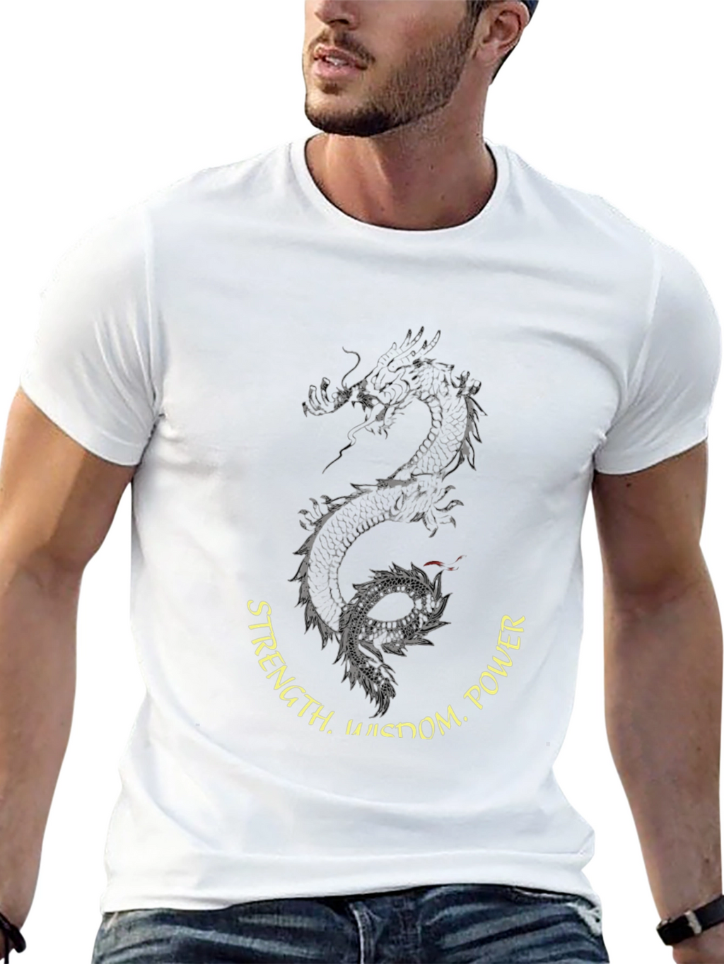 Dragon Wisdom Power Mens Graphic Tee
