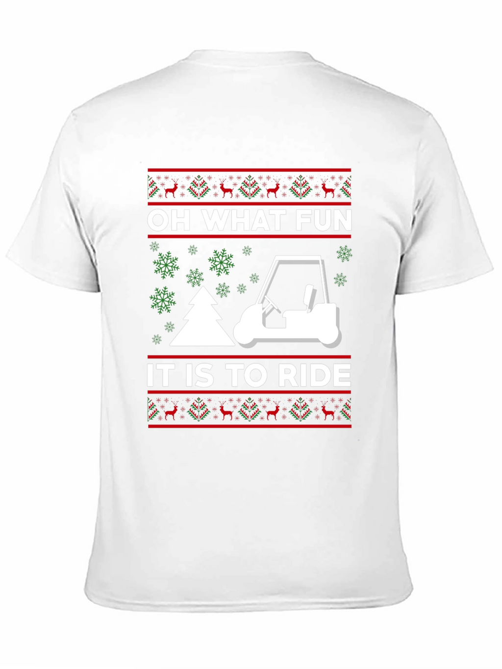 Oh What Fun to Ride Golf Cart Christmas T-Shirt