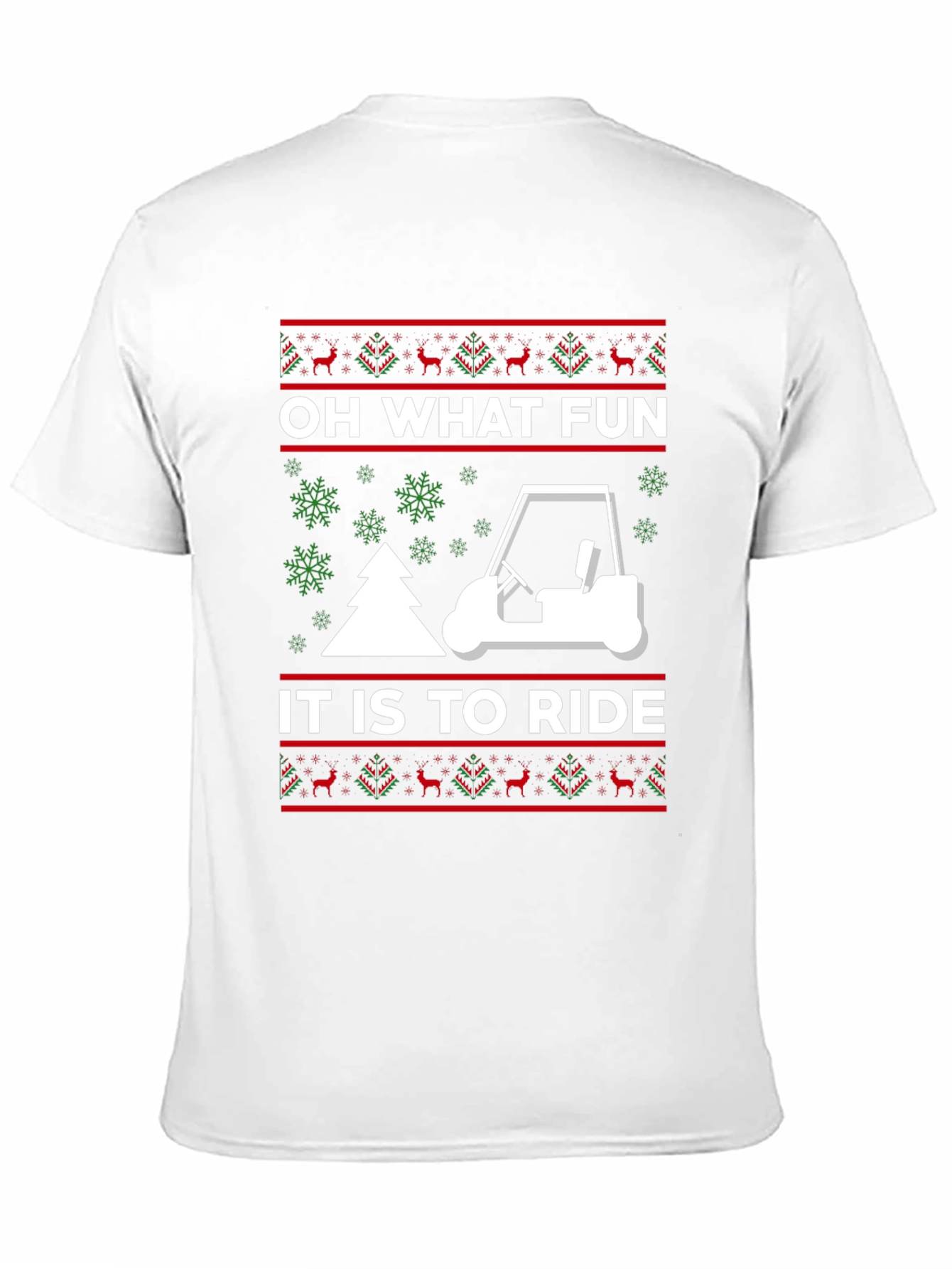 Oh What Fun to Ride Golf Cart Christmas T-Shirt