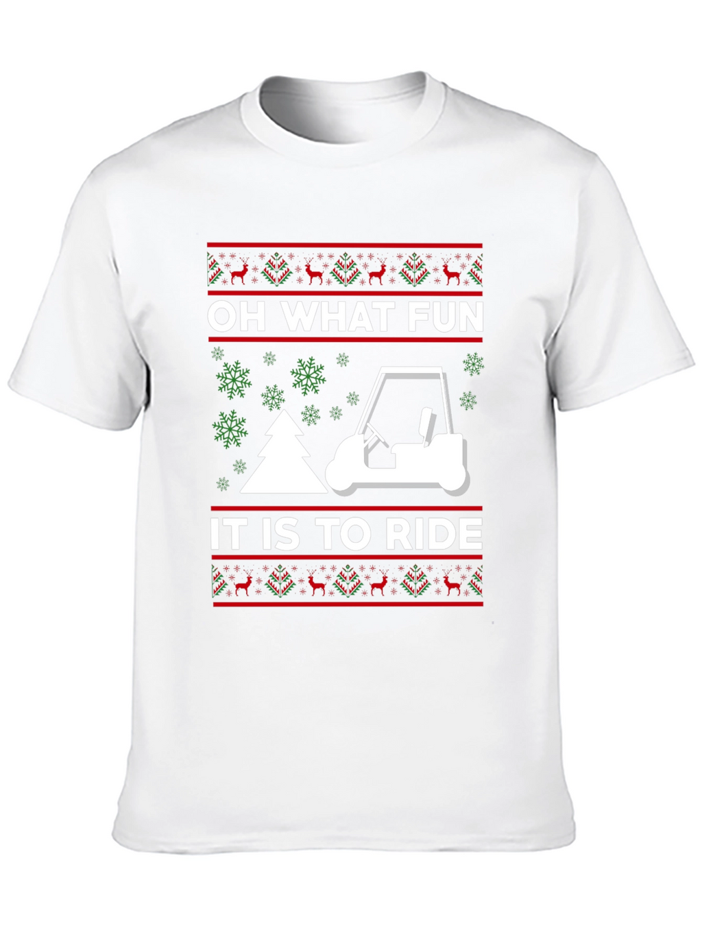 Oh What Fun to Ride Golf Cart Christmas T-Shirt