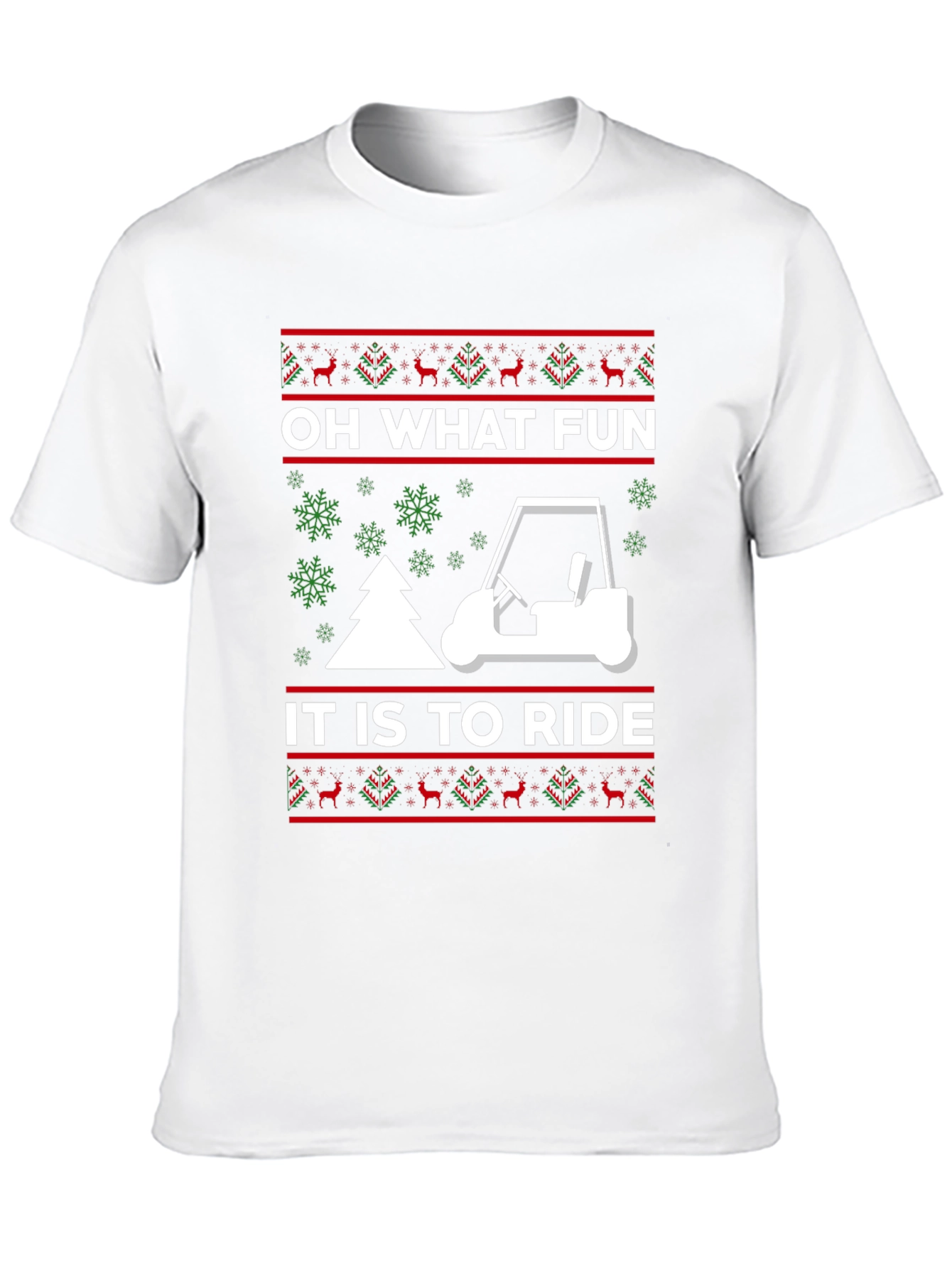 Oh What Fun to Ride Golf Cart Christmas T-Shirt