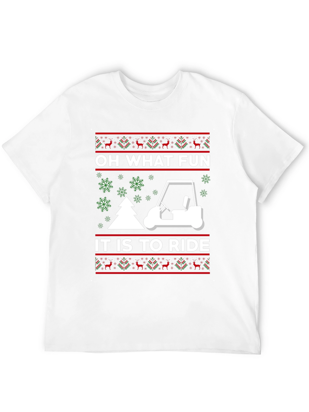 Oh What Fun to Ride Golf Cart Christmas T-Shirt