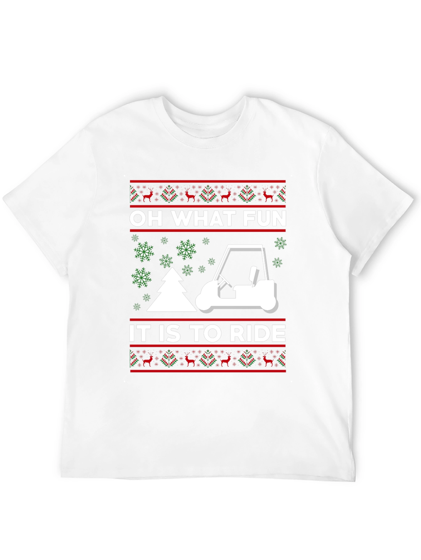 Oh What Fun to Ride Golf Cart Christmas T-Shirt