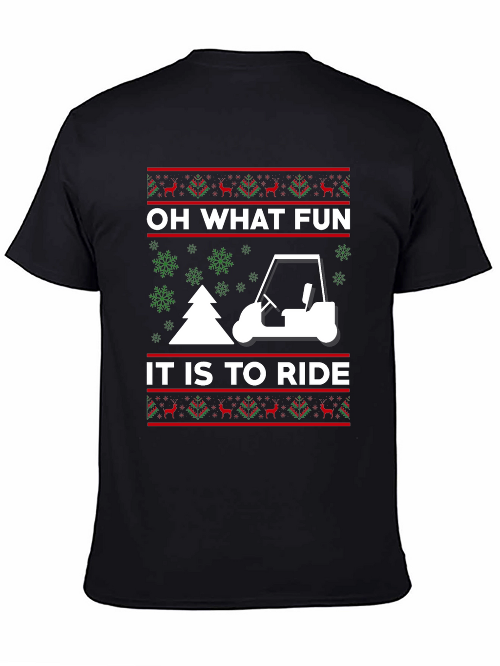 Oh What Fun to Ride Golf Cart Christmas T-Shirt