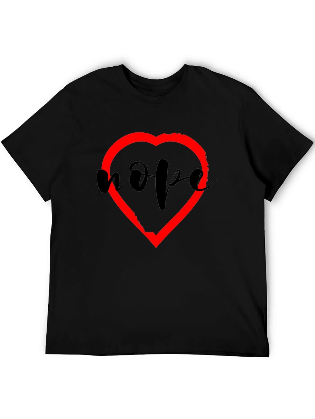 Hope Heart Graphic Tee - Unisex Black T-Shirt