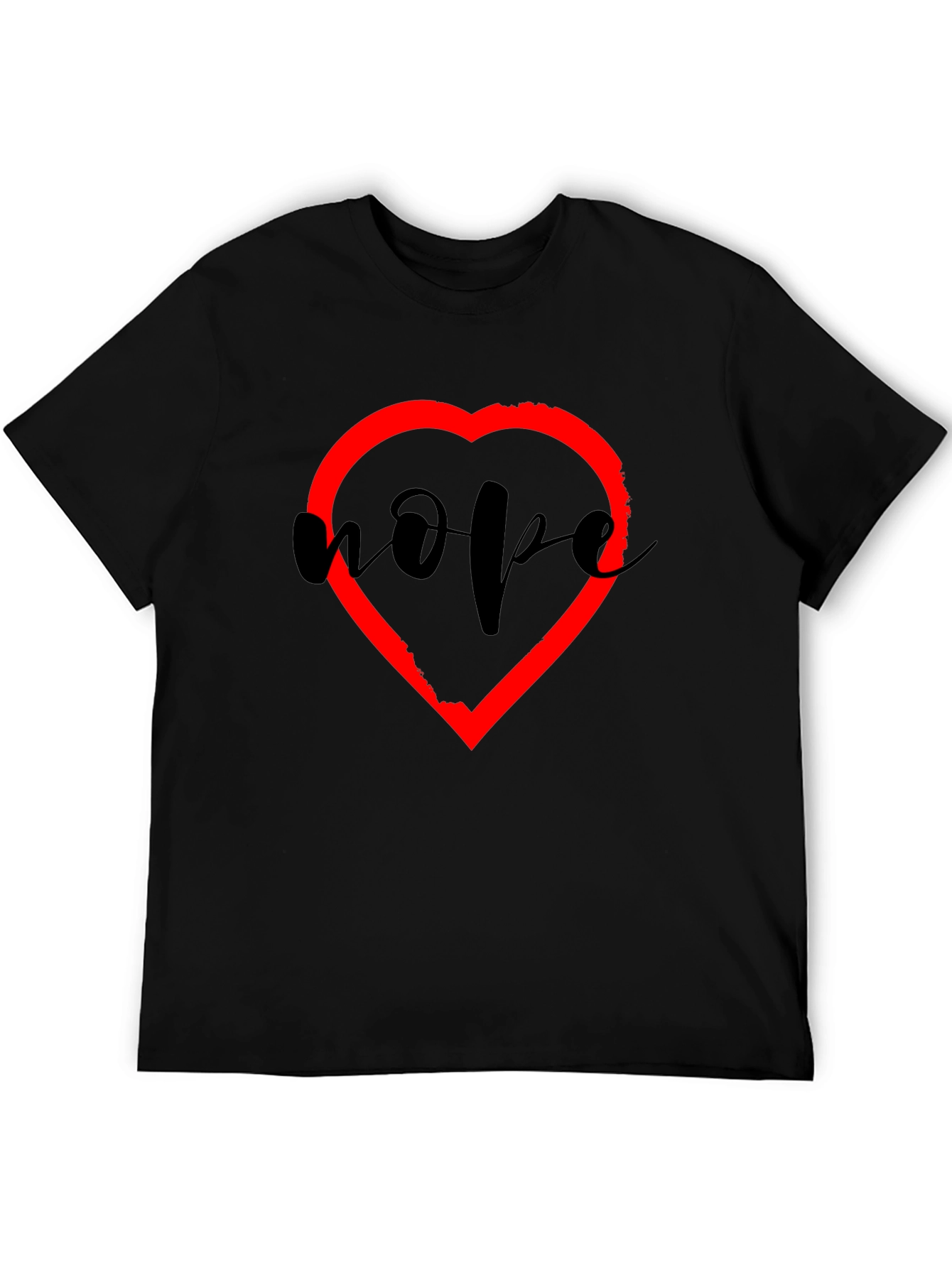 Hope Heart Graphic Tee - Unisex Black T-Shirt