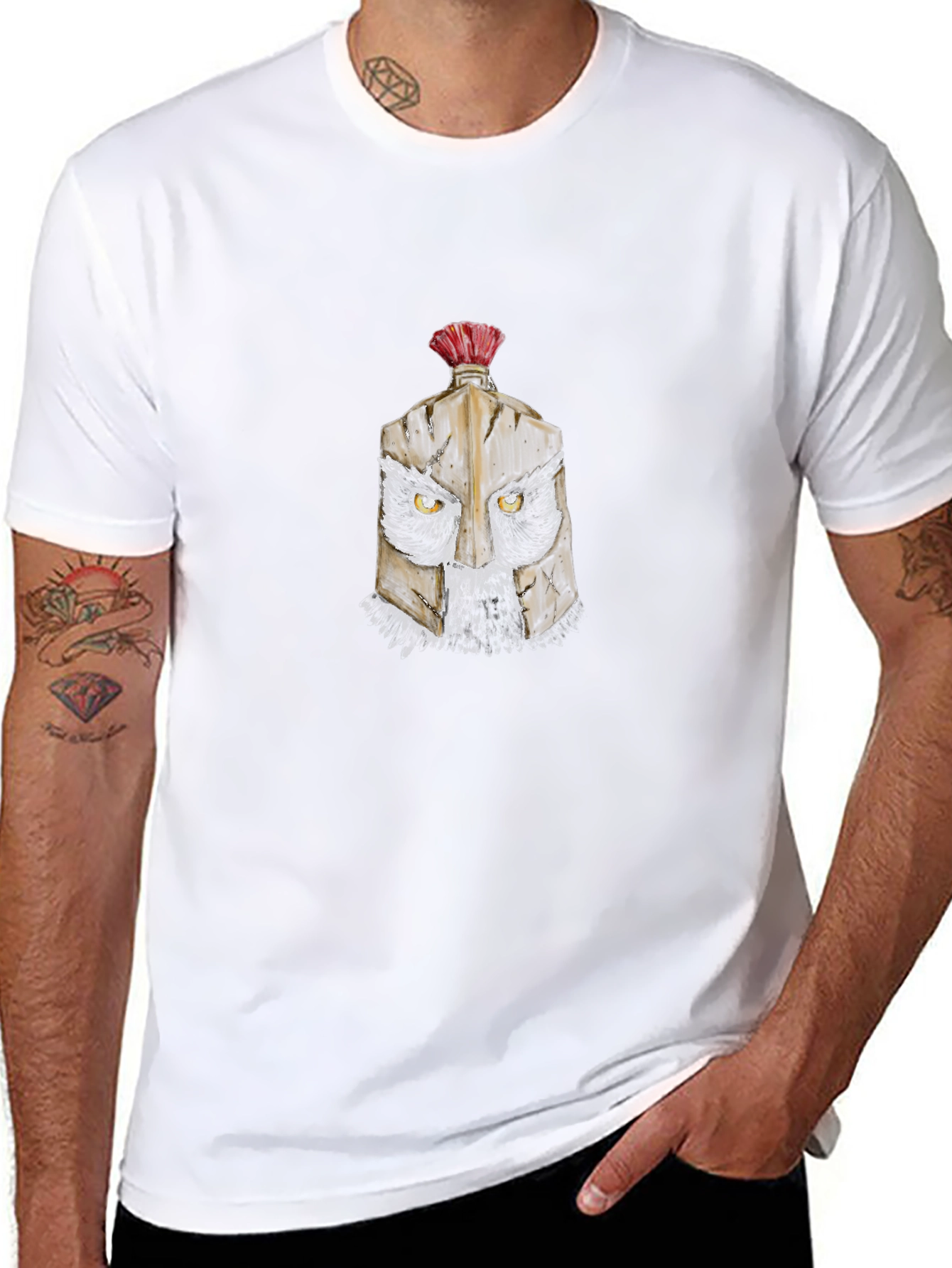 Warrior Helmet Graphic Black T-Shirt