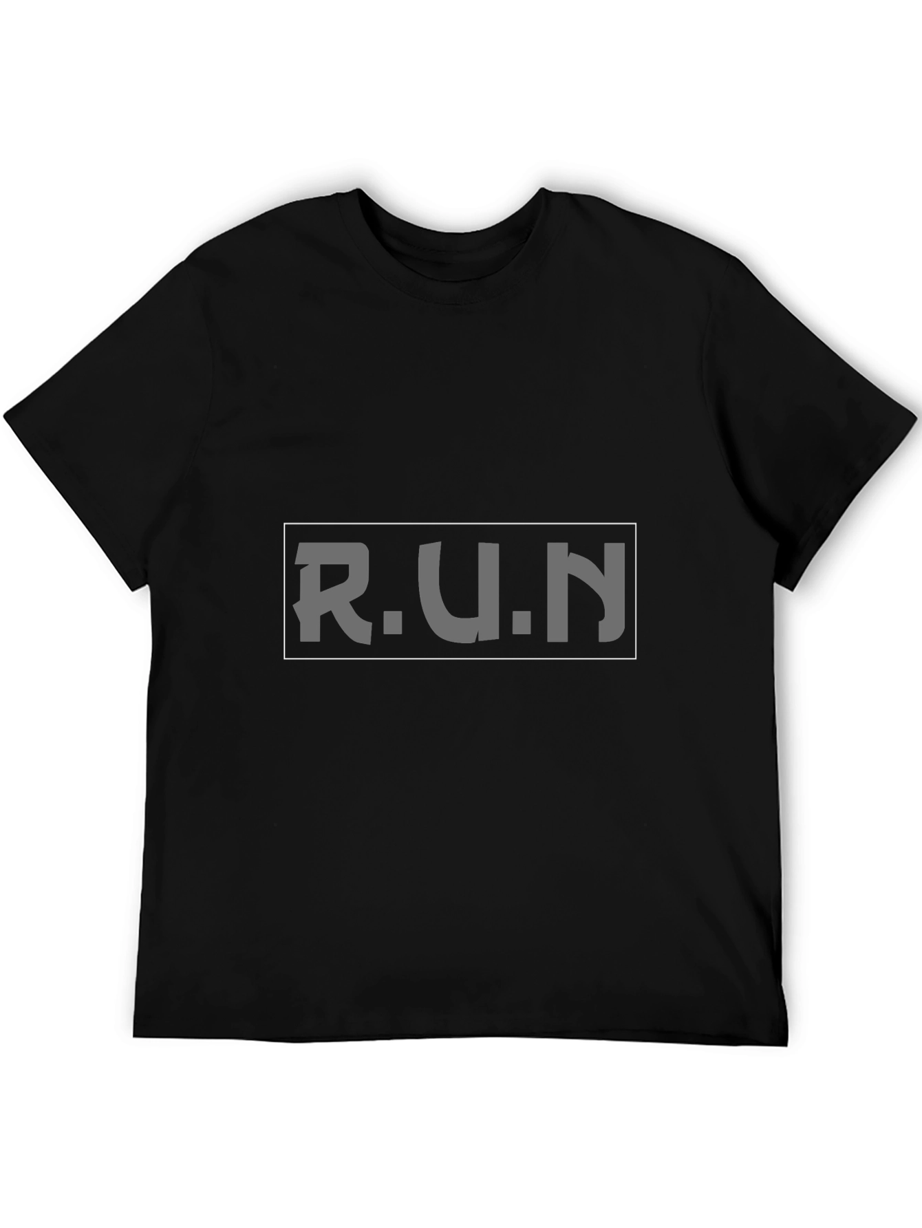 Mens Black RUN Graphic Tee - Athletic Style