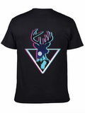 Deer Triangle Graphic T-Shirt - Mens Black Tee