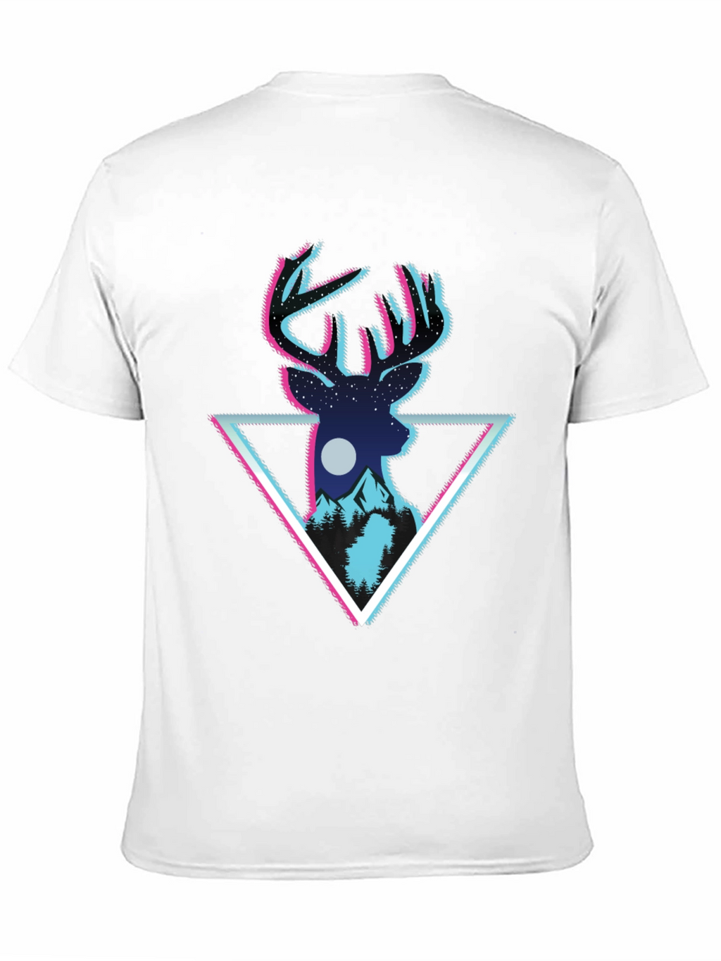 Deer Triangle Graphic T-Shirt - Mens Black Tee