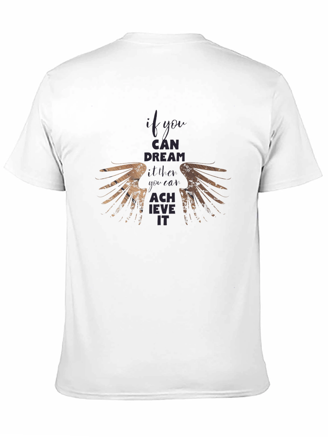 Motivational Wings Graphic Black T-Shirt
