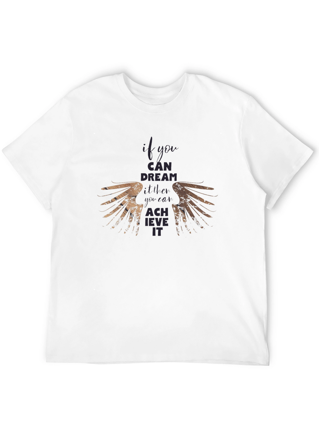 Motivational Wings Graphic Black T-Shirt