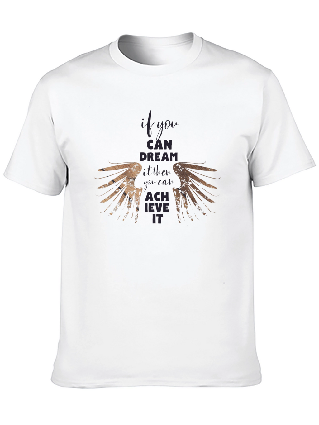Motivational Wings Graphic Black T-Shirt