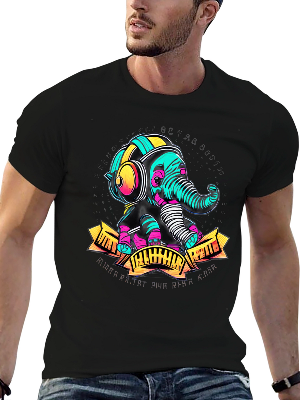 DJ Elephant Graphic Tee - Cool & Unique Design