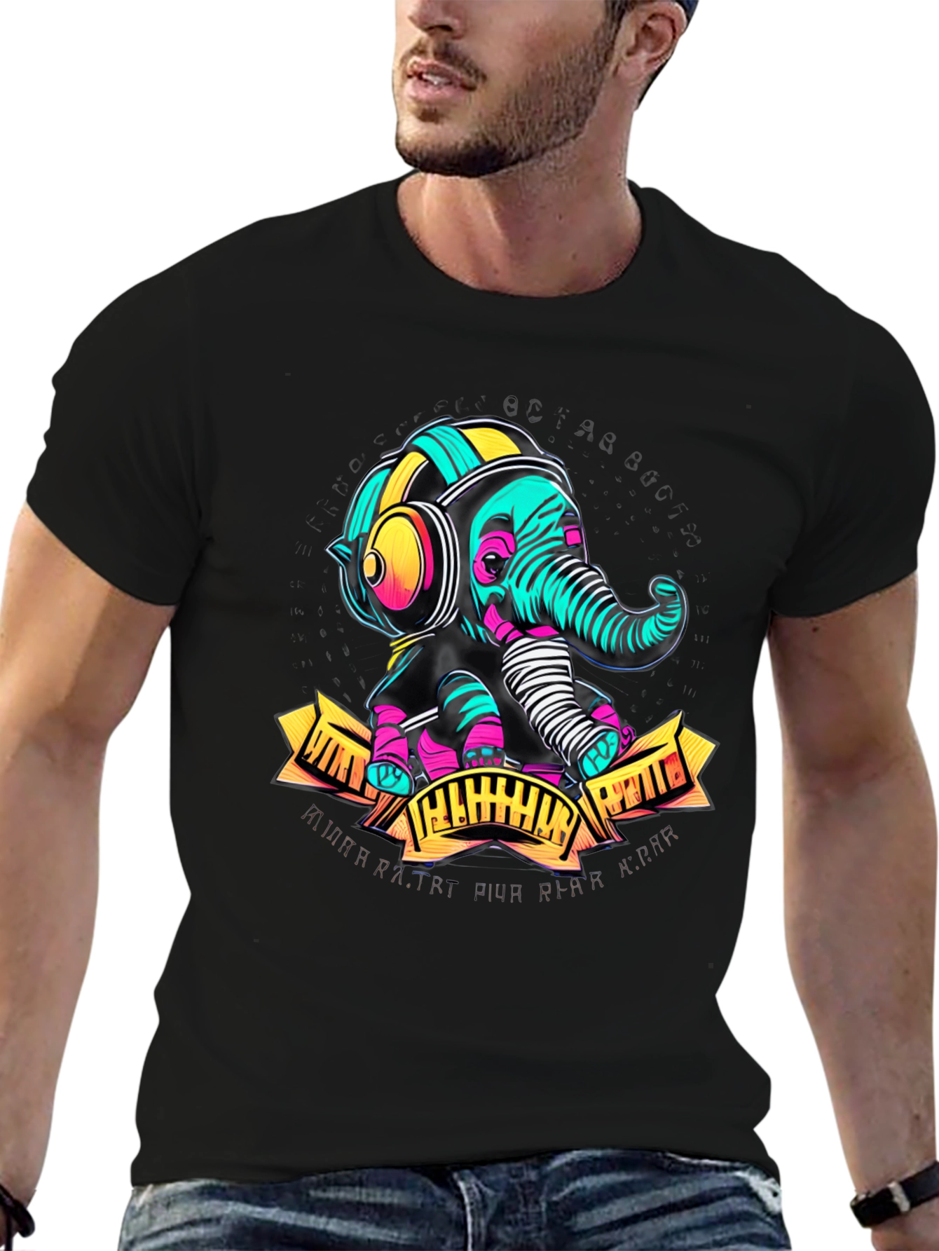 DJ Elephant Graphic Tee - Cool & Unique Design