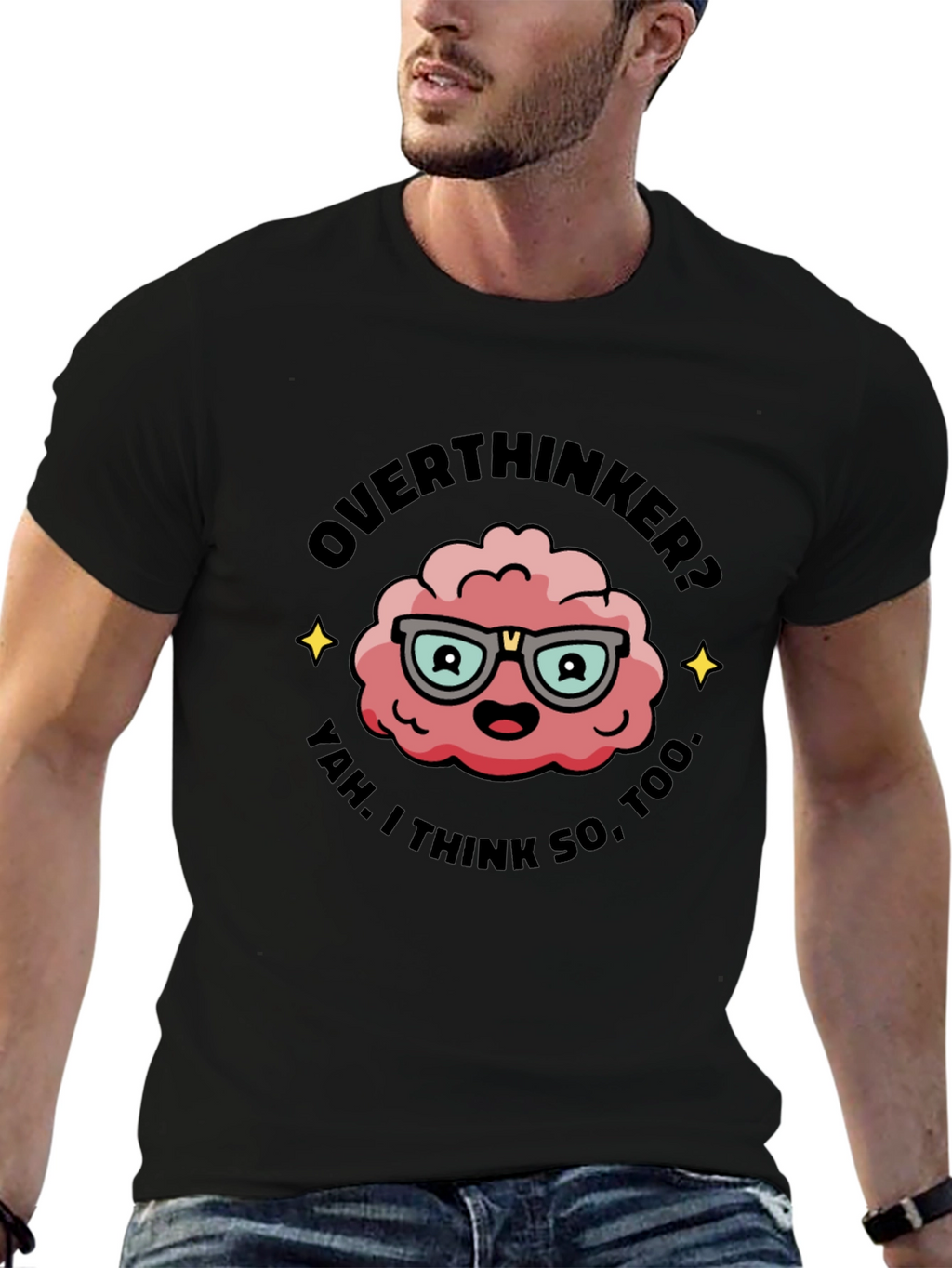 Overthinker T-Shirt - Funny Brain Graphic Tee