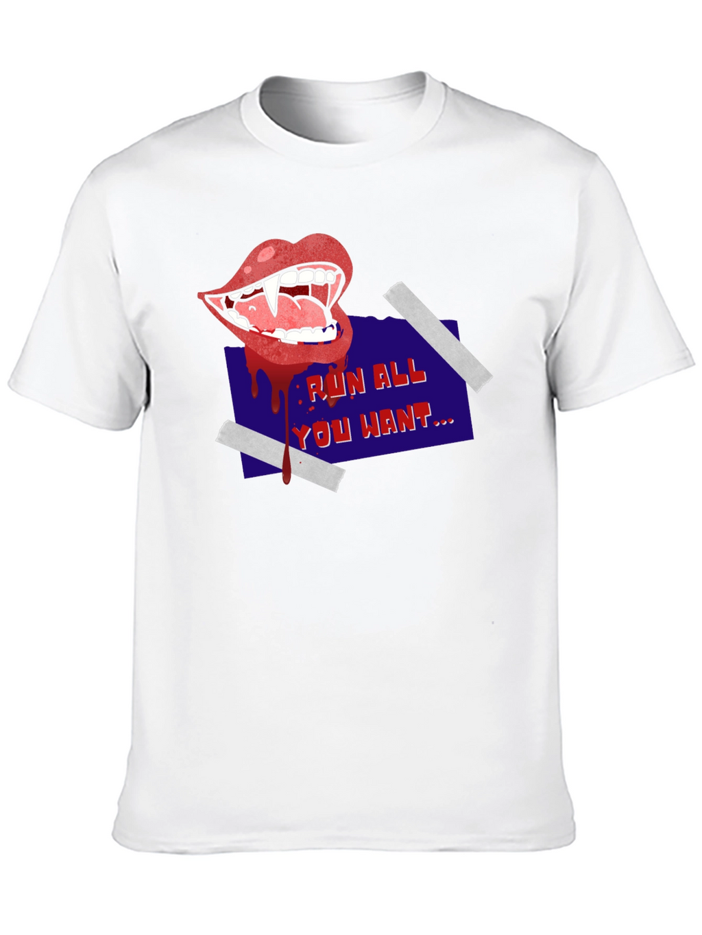 Run All You Want Vampire Graphic Tee - Black