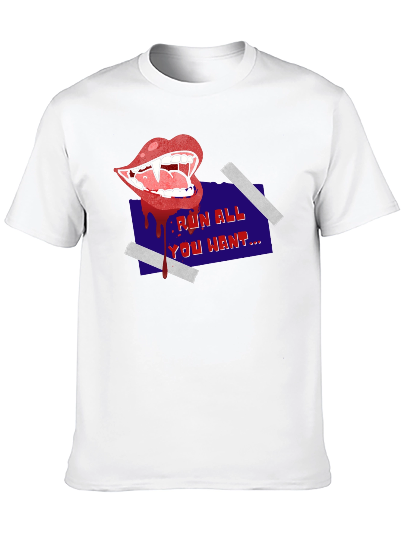 Run All You Want Vampire Graphic Tee - Black