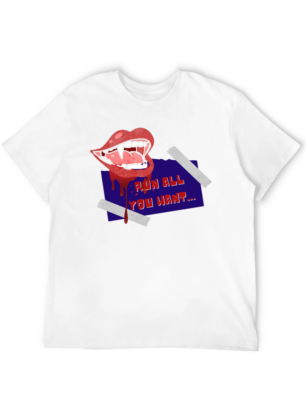 Run All You Want Vampire Graphic Tee - Black