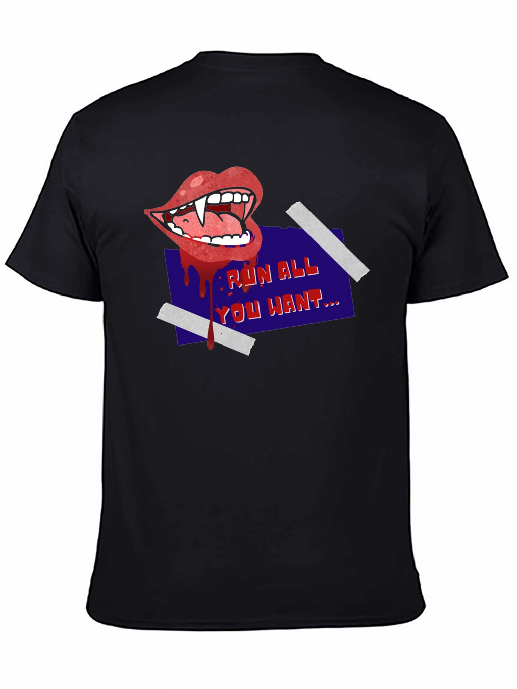 Run All You Want Vampire Graphic Tee - Black