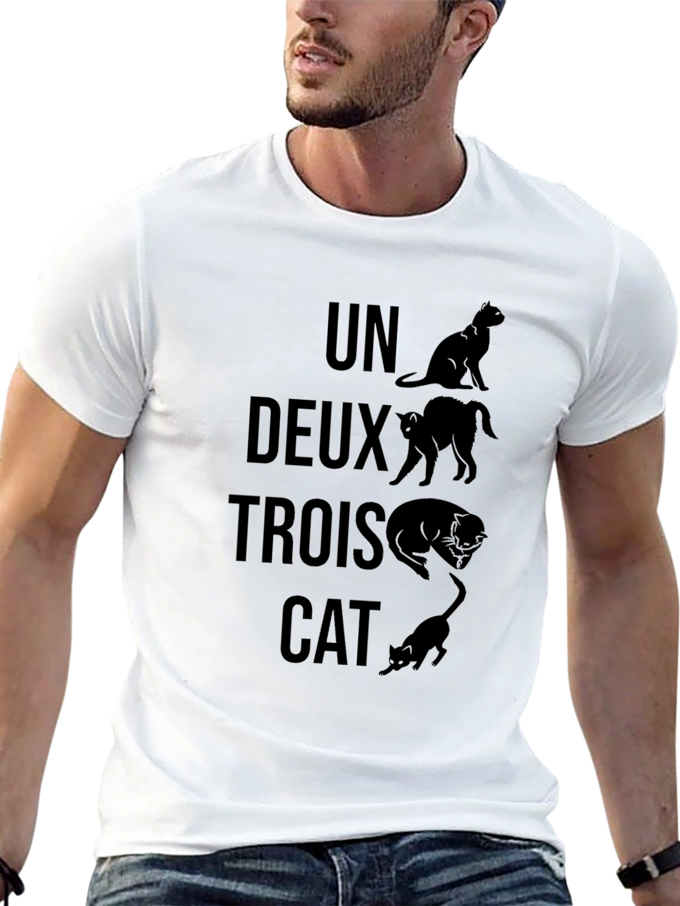 Un Deux Trois Cat Graphic T-Shirt