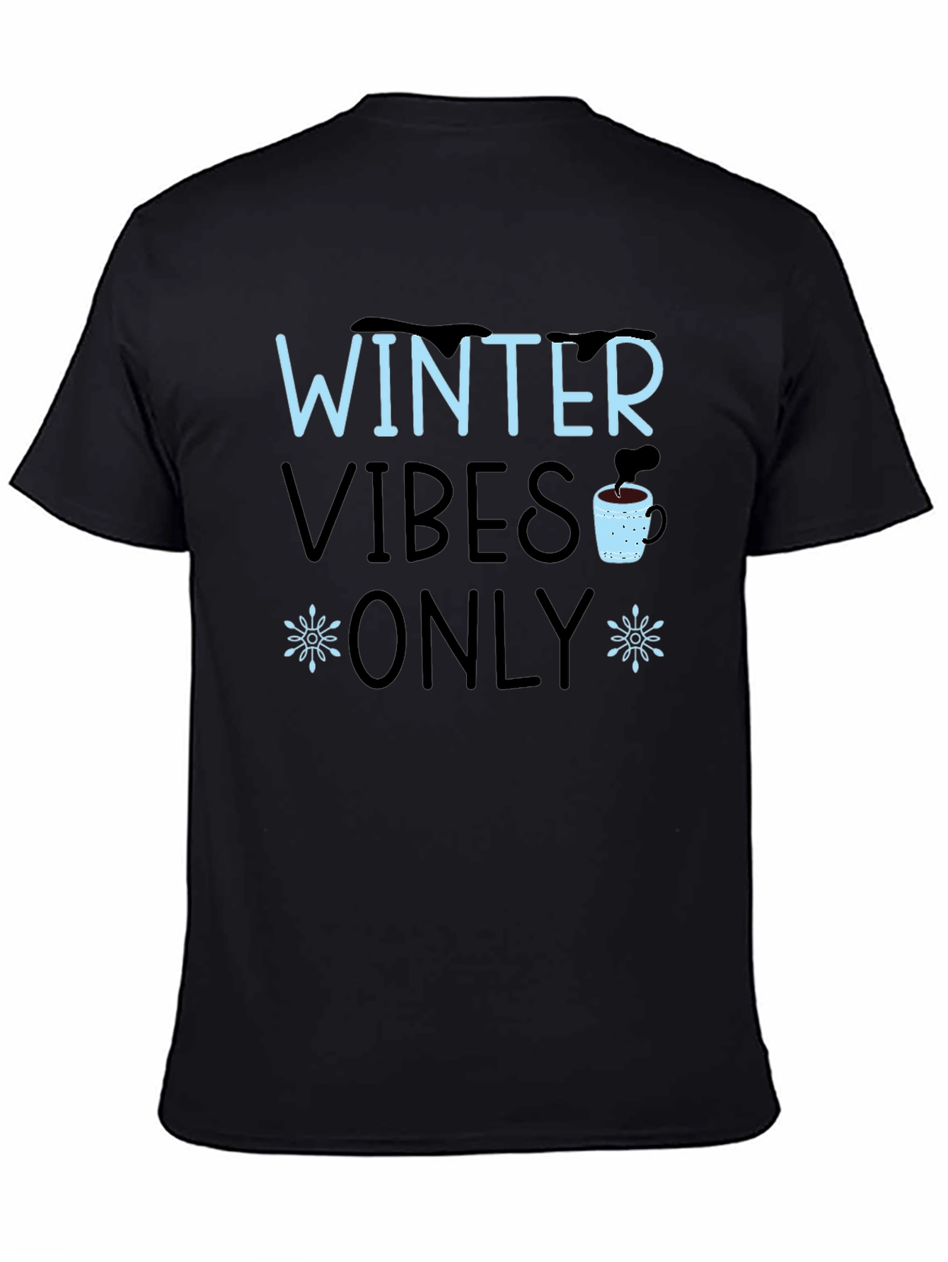 Winter Vibes Only Black Graphic Tee