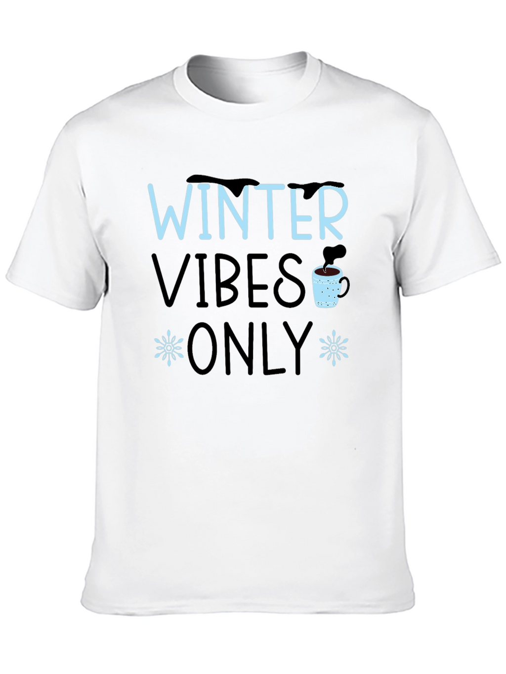 Winter Vibes Only Black Graphic Tee