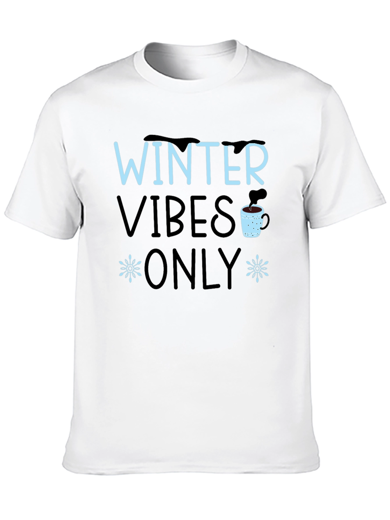 Winter Vibes Only Black Graphic Tee