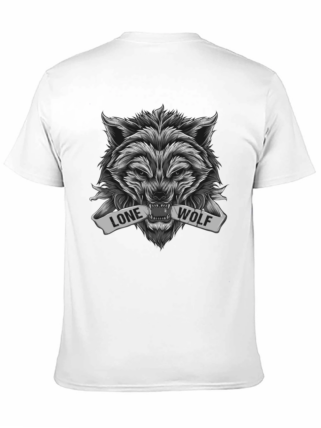 Lone Wolf Graphic Tee - Black Cotton Blend