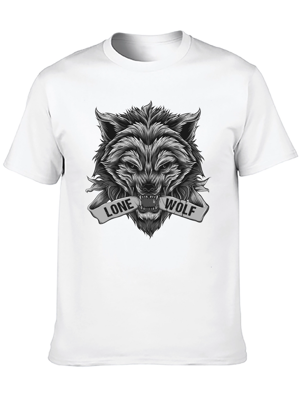 Lone Wolf Graphic Tee - Black Cotton Blend