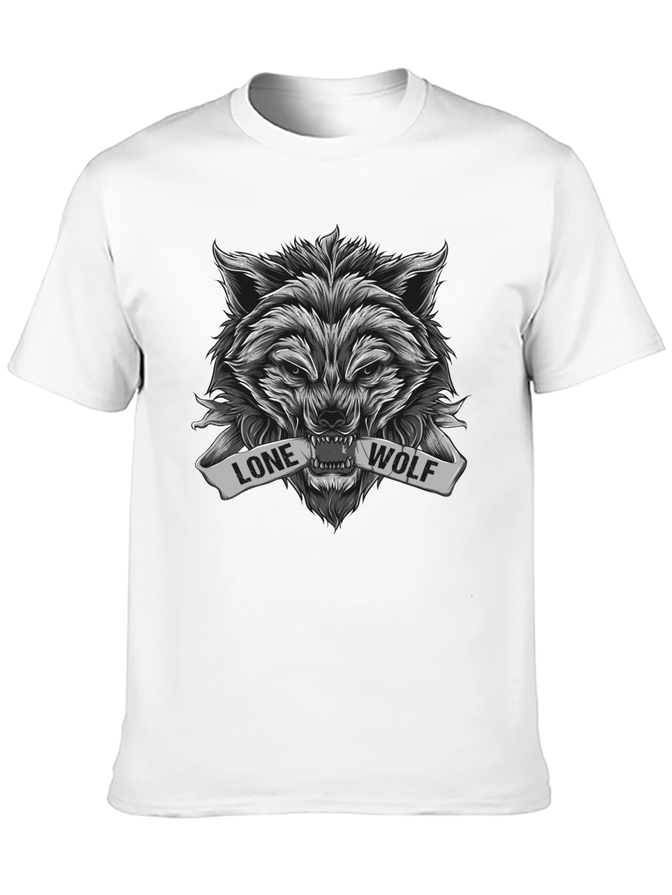 Lone Wolf Graphic Tee - Black Cotton Blend