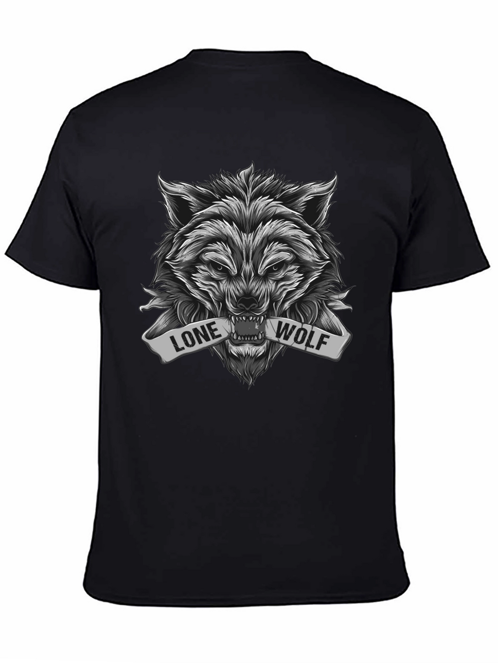 Lone Wolf Graphic Tee - Black Cotton Blend