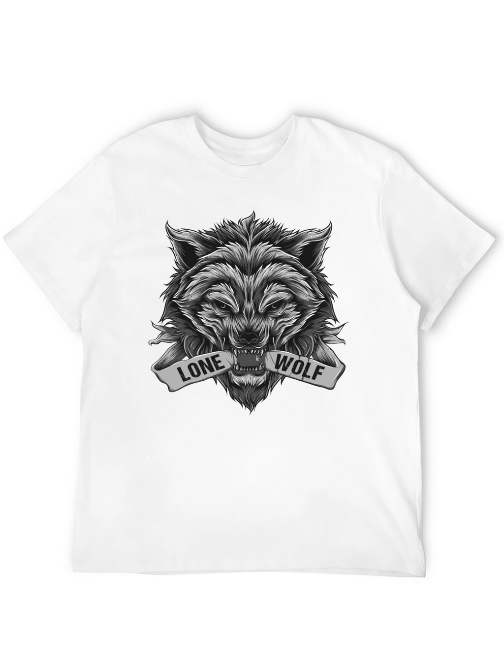 Lone Wolf Graphic Tee - Black Cotton Blend
