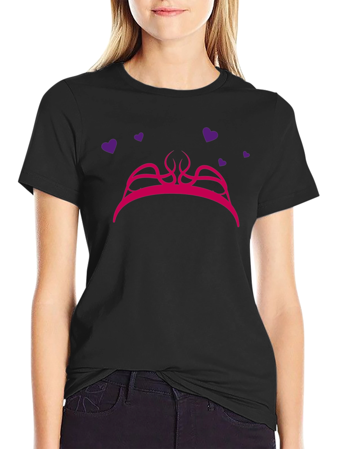 Princess Crown Graphic Tee - Black