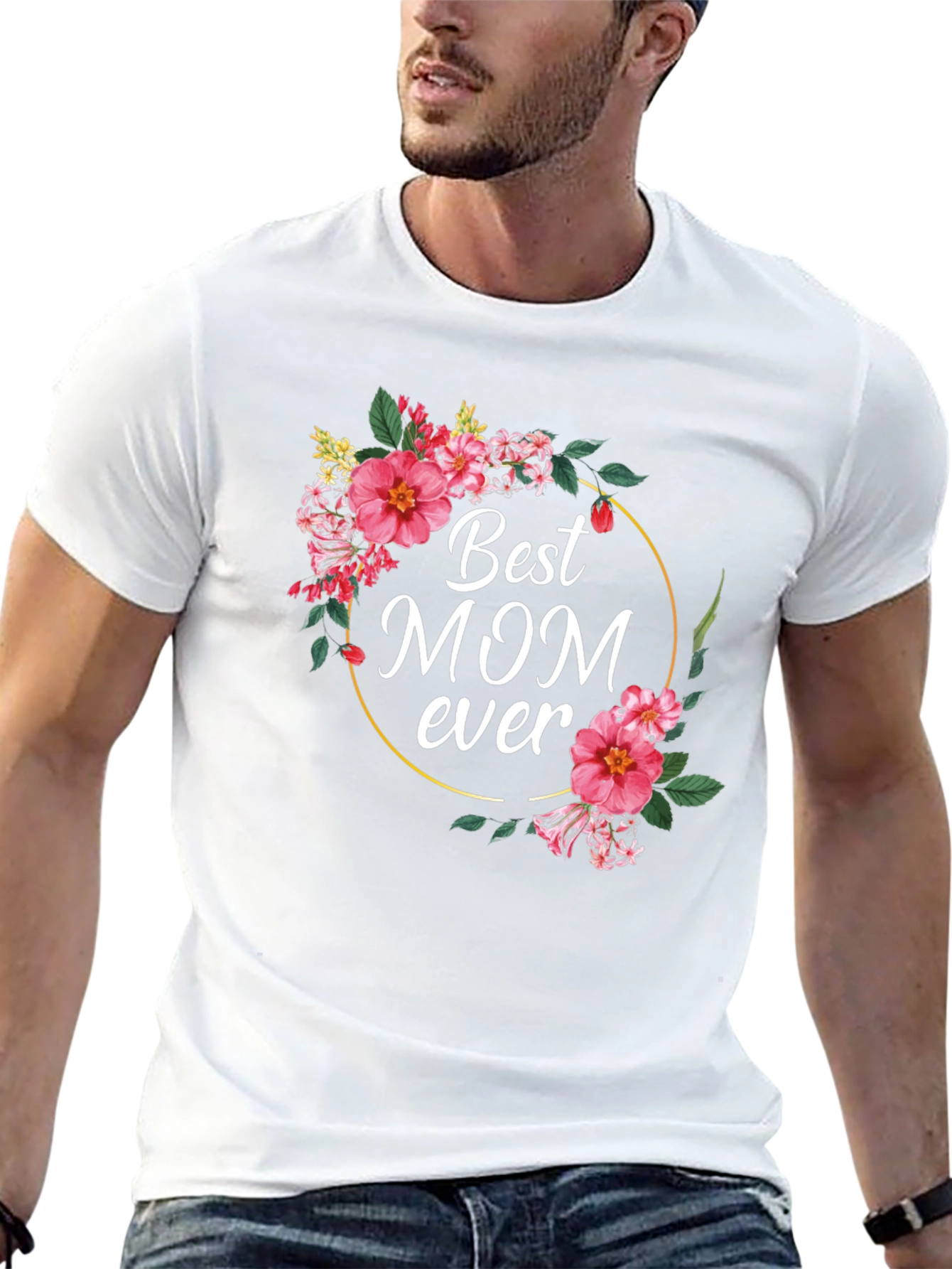 Best Mom Ever Floral Graphic T-Shirt