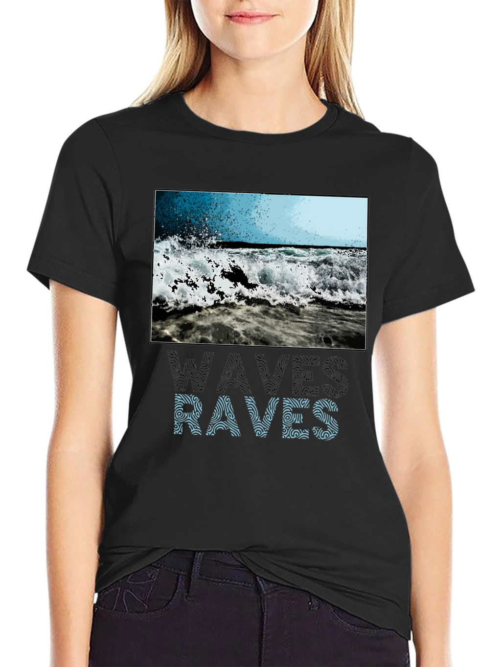 Waves & Raves Graphic Tee - Beach Vibes