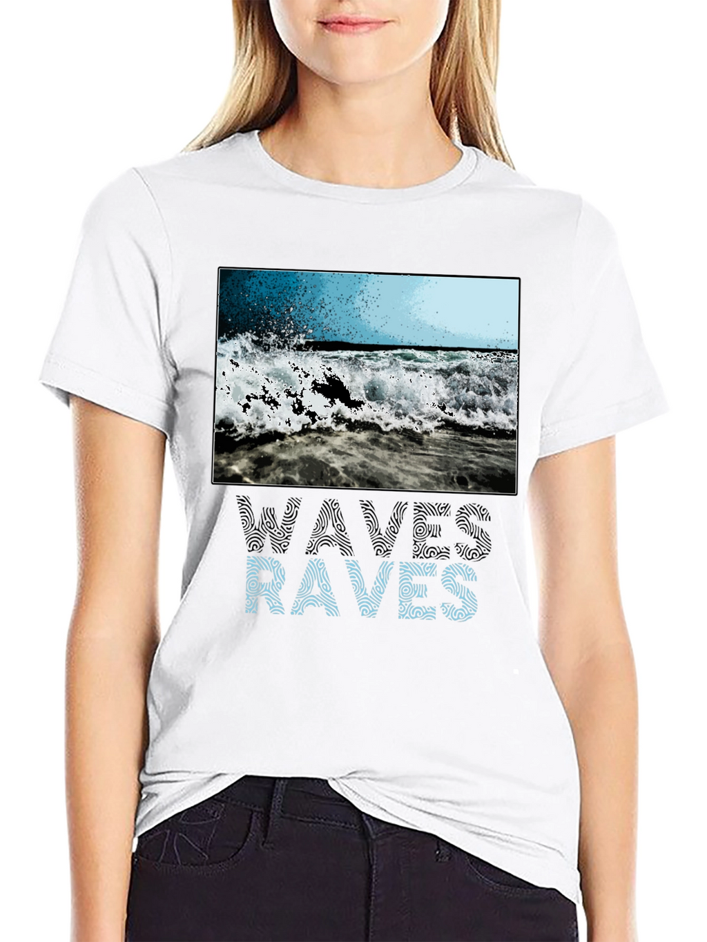 Waves & Raves Graphic Tee - Beach Vibes