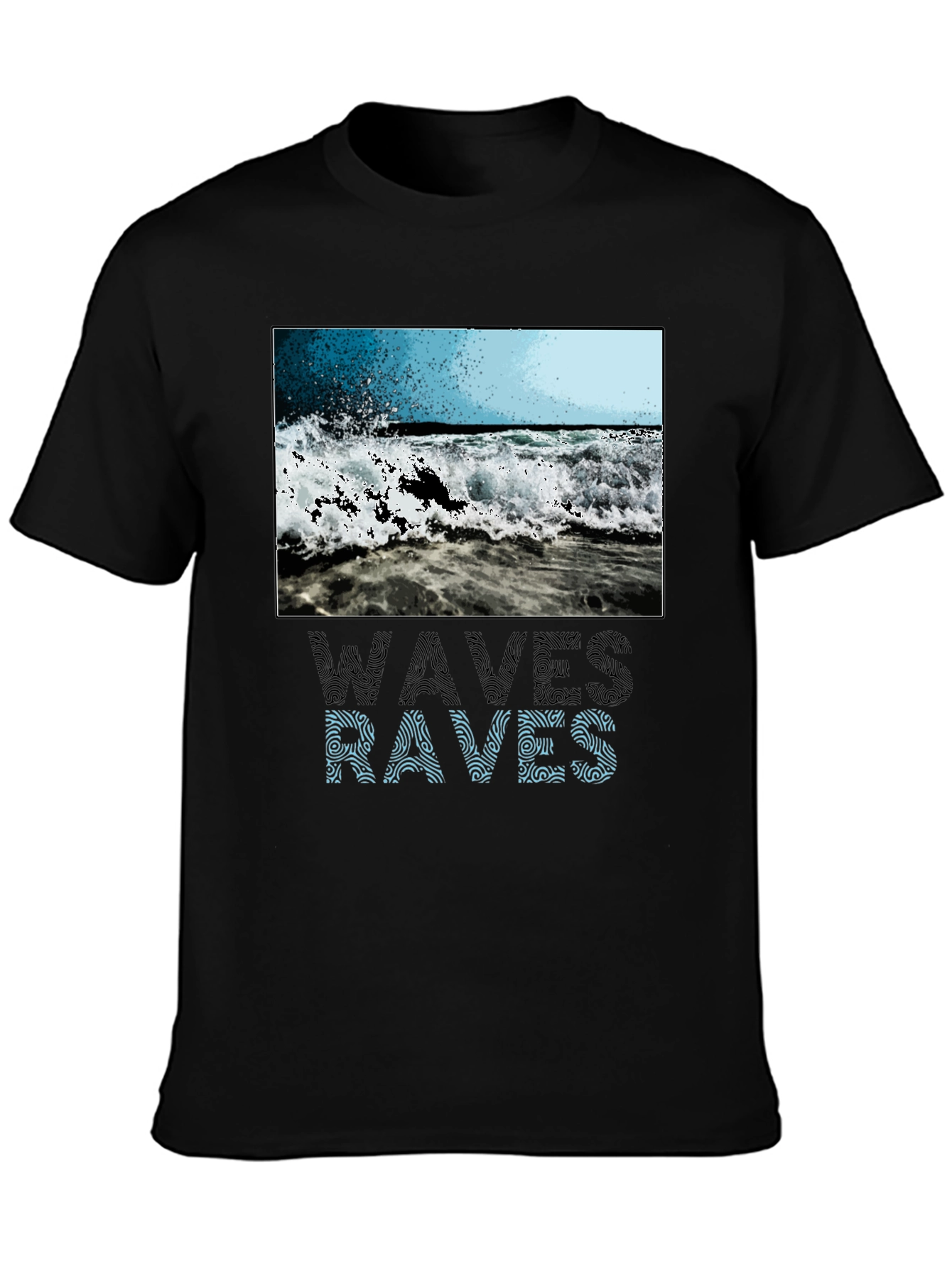 Waves & Raves Graphic Tee - Beach Vibes