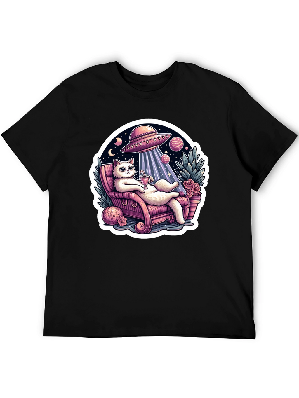 Chill Cat Alien Abduction Tee