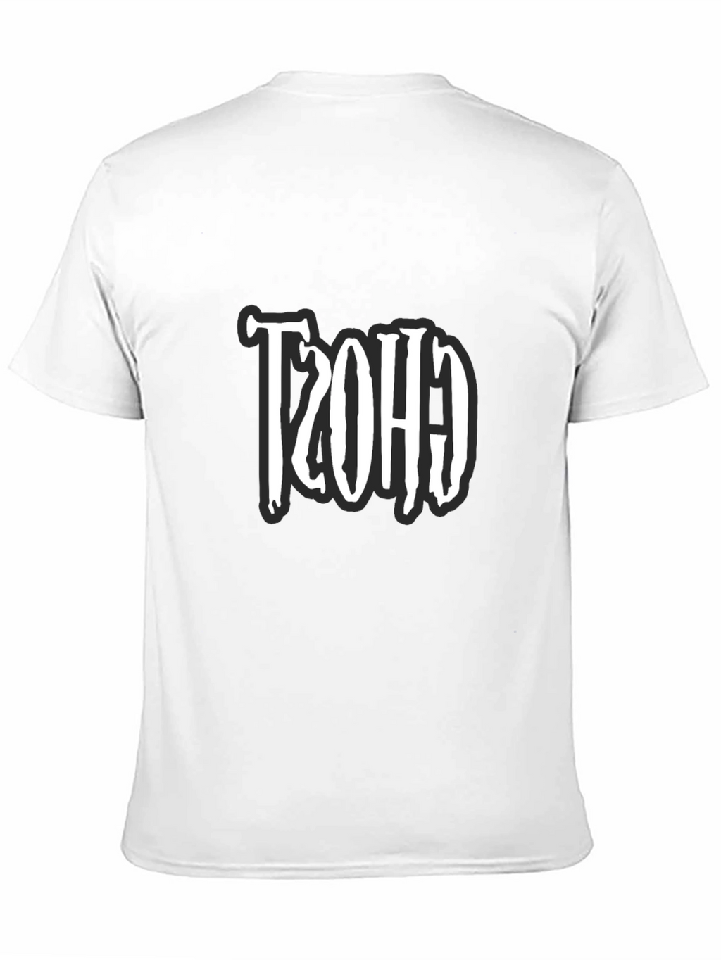 Retro Ghost Design Black T-Shirt