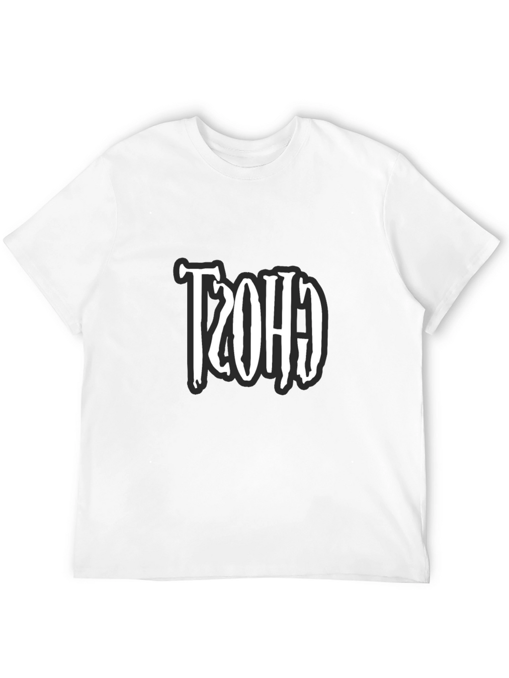 Retro Ghost Design Black T-Shirt