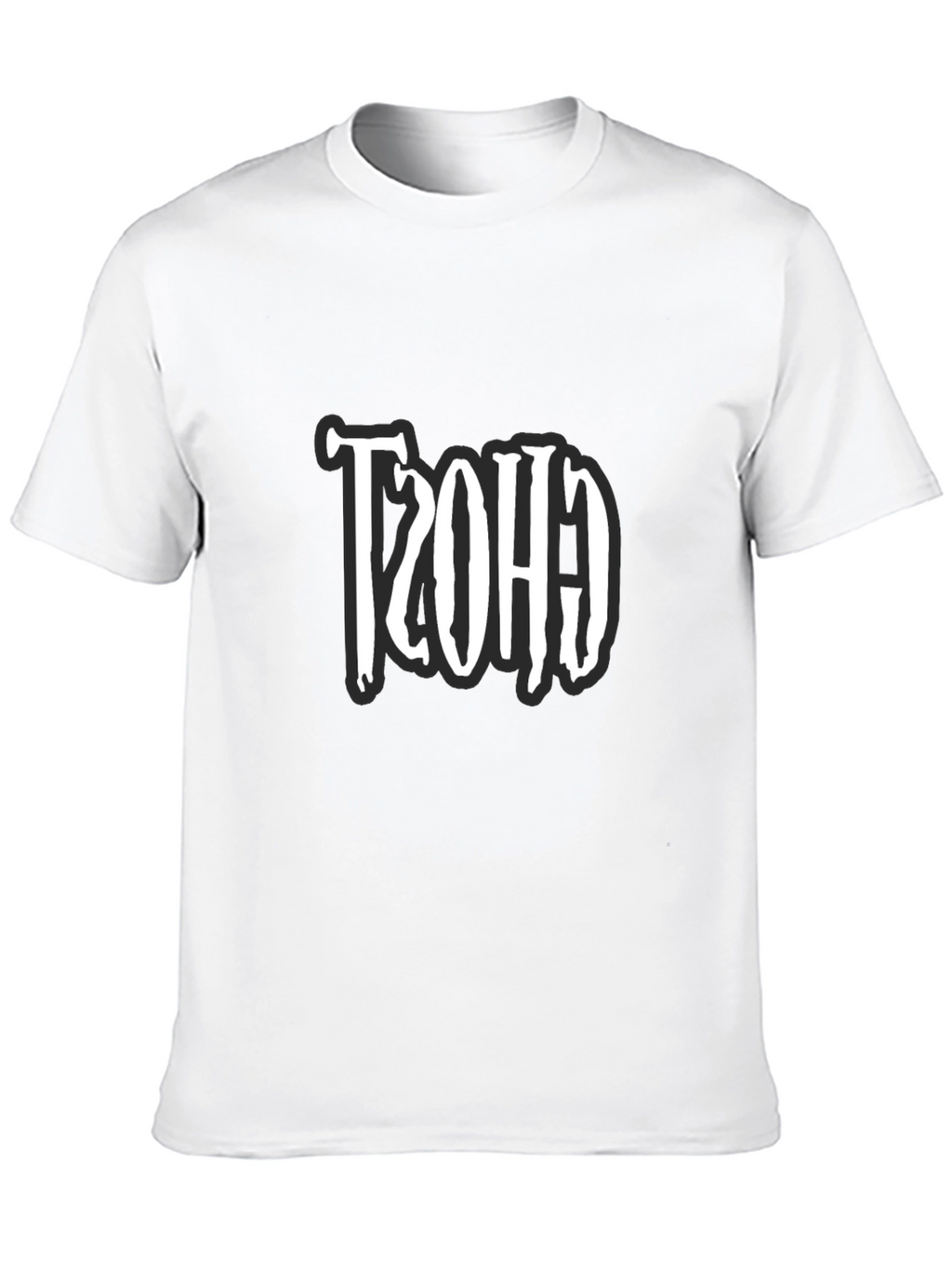 Retro Ghost Design Black T-Shirt