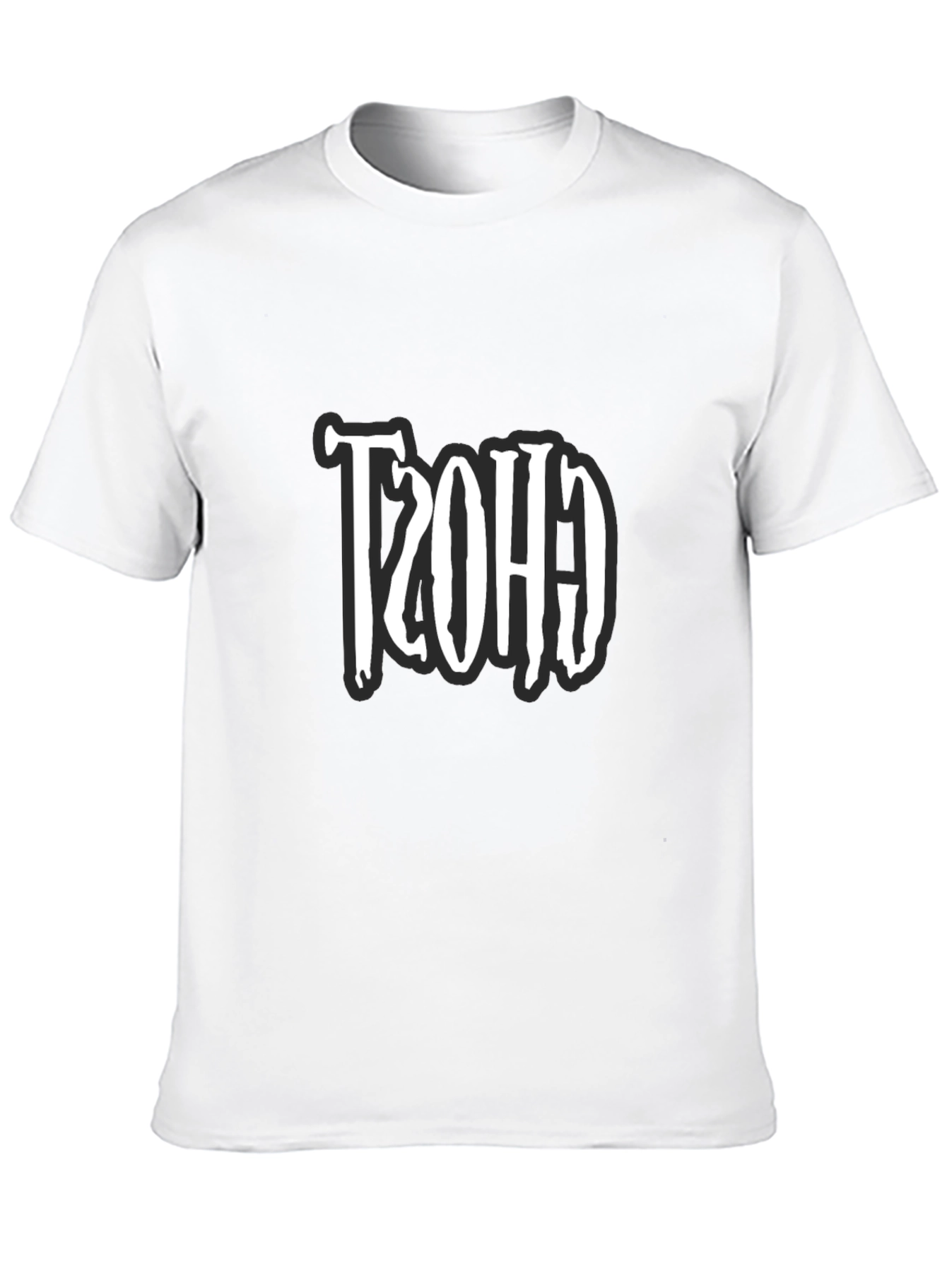 Retro Ghost Design Black T-Shirt